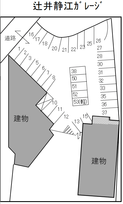 辻井静枝ガレージの駐車配置図