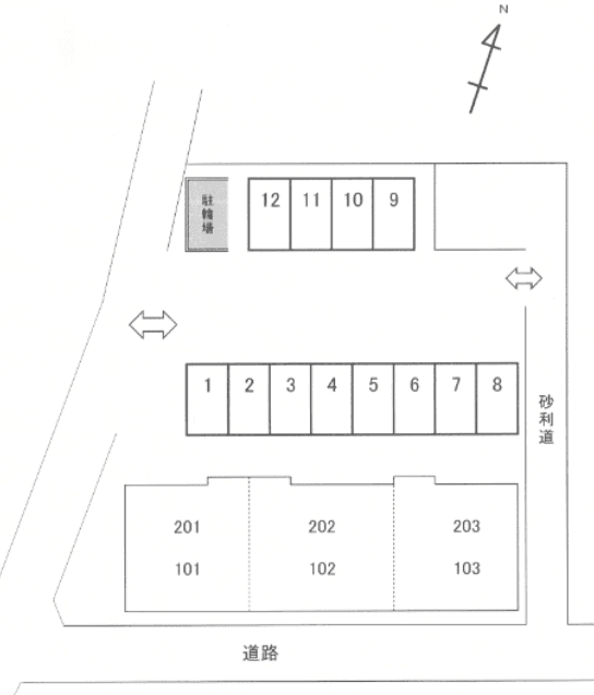 FKクレセオ中川の駐車配置図