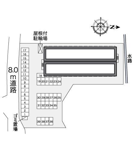 アブニール　折立(26284)の駐車配置図