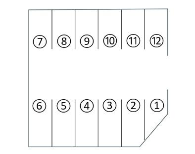 高丘北２丁目駐車場の駐車配置図
