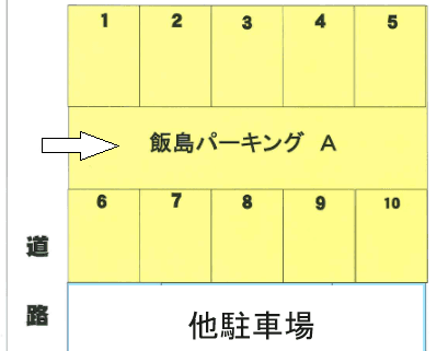 飯島パーキングＡの駐車配置図