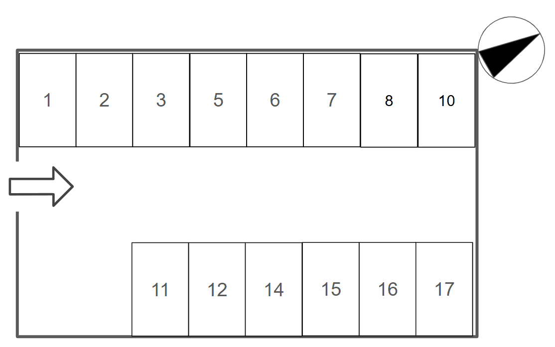 嶋谷邸駐車場の駐車配置図