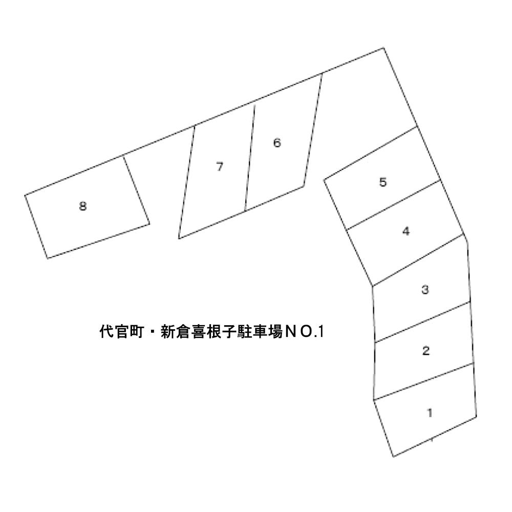 代官町・新倉喜根子駐車場ＮＯ.1の駐車配置図
