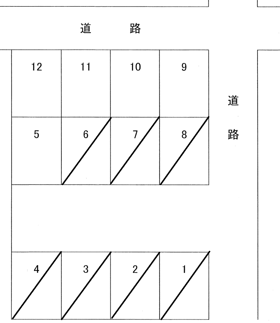 二島3丁目江藤駐車場の駐車配置図