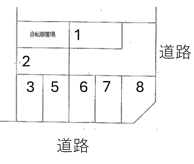 東野町西１丁目７番１６の駐車配置図