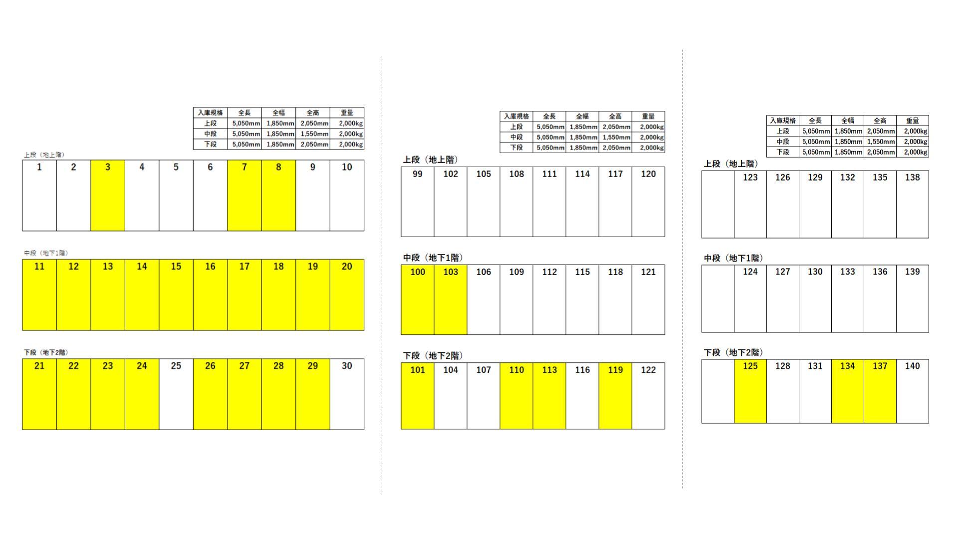 スムーズパーク西尾久8丁目の駐車配置図