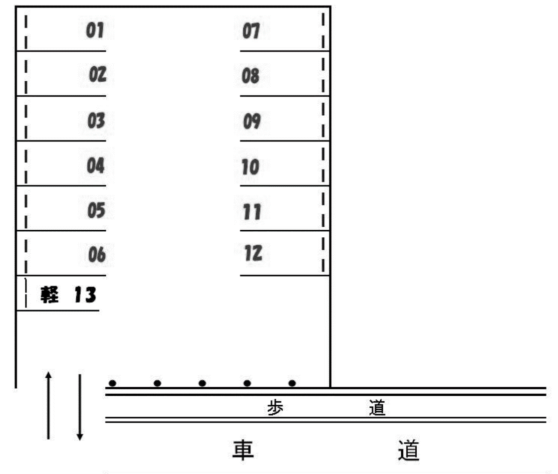 南片江月極駐車場の駐車配置図