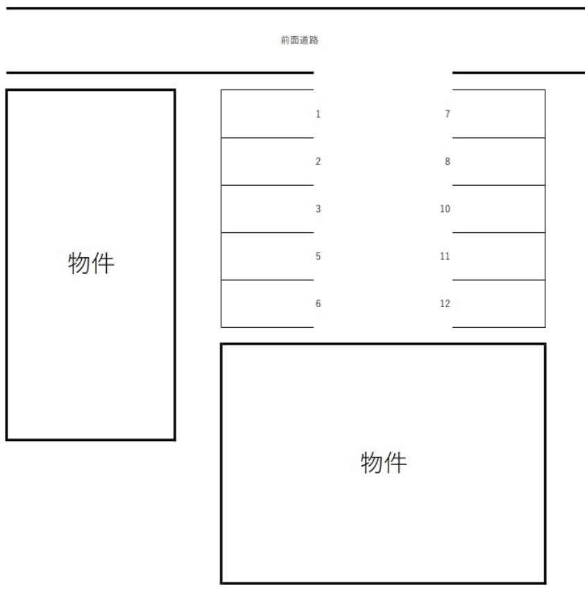 由福ハウス一乗寺ガレージの駐車配置図