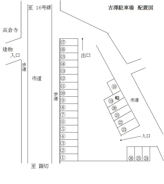 吉澤駐車場の駐車配置図