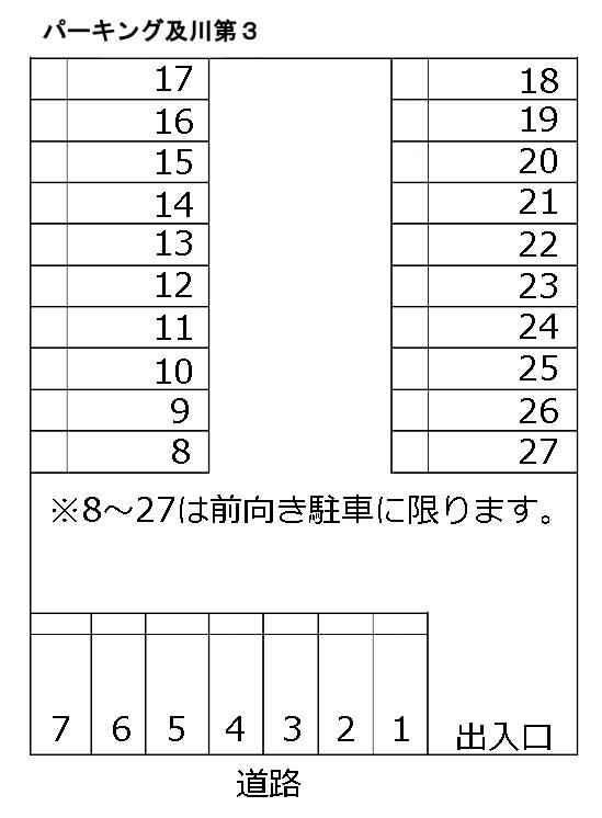 パーキング及川第3の駐車配置図