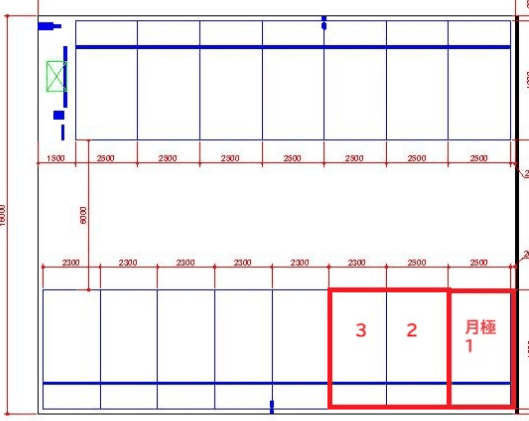 結城駅前の駐車配置図