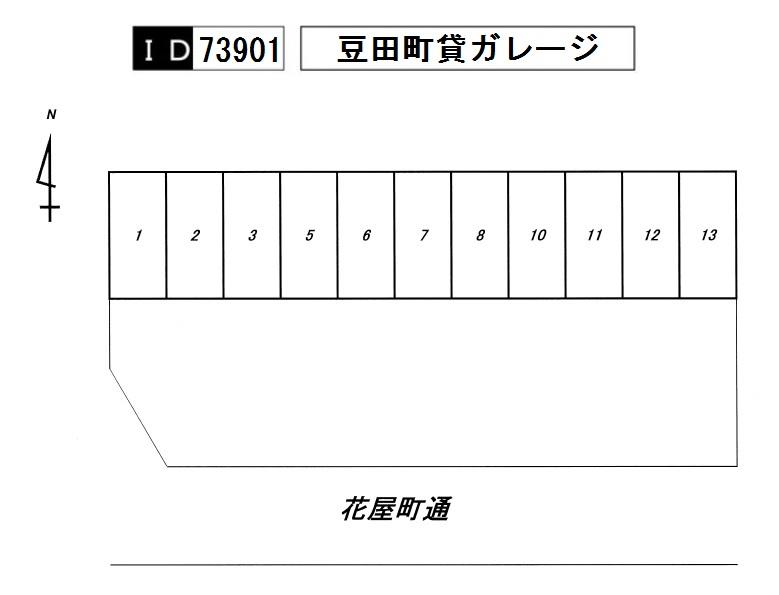 豆田町貸ガレージの駐車配置図