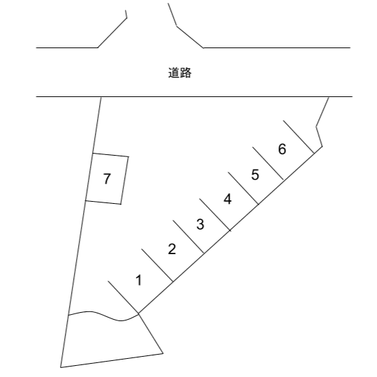 調ガレージの駐車配置図
