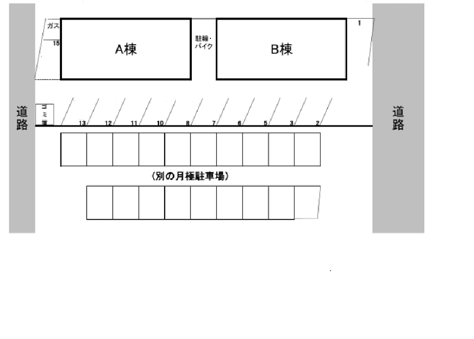 カーサ・ベローナⅡ駐車場の駐車配置図