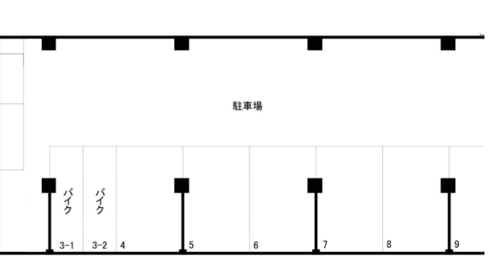 サニーパレスザウエストの駐車配置図