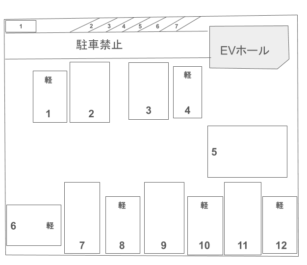 トーマス西町の駐車配置図
