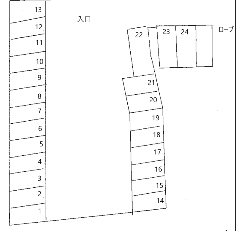 関野駐車場の駐車配置図