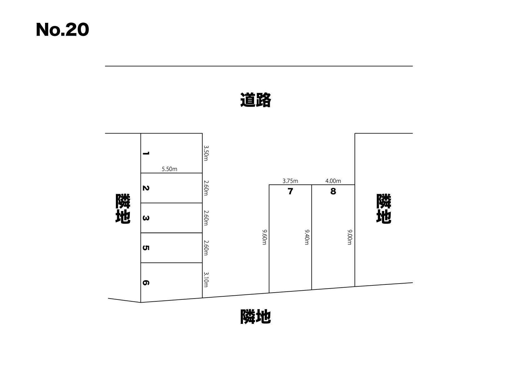 森田駐車場（No.20）の駐車配置図