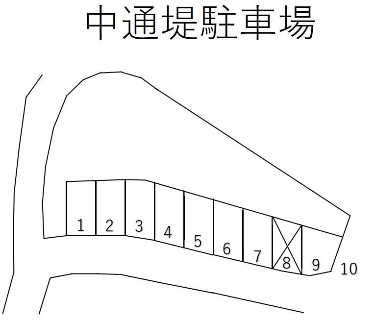 中通堤駐車場の駐車配置図