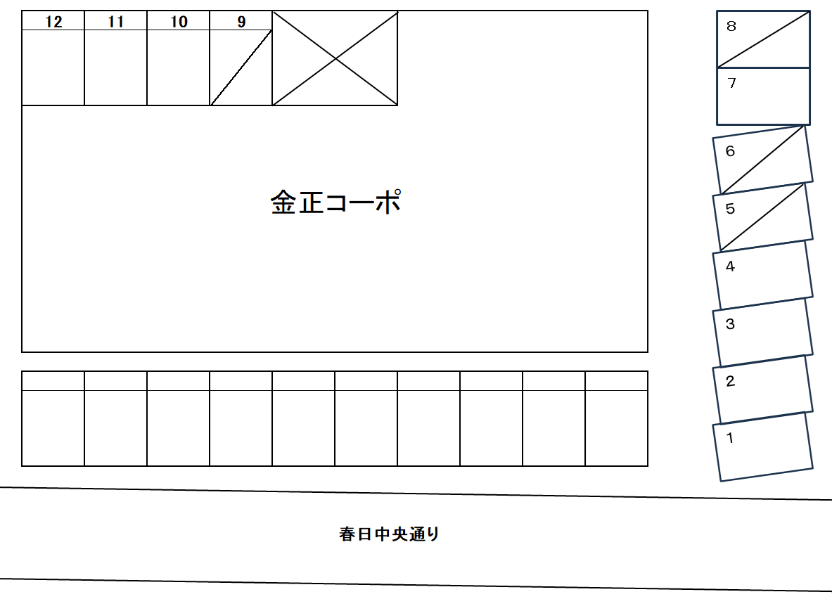 金正コーポの駐車配置図