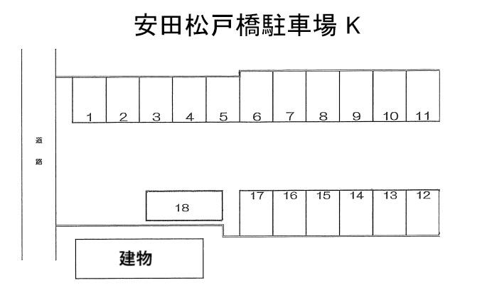 安田松戸橋駐車場の駐車配置図