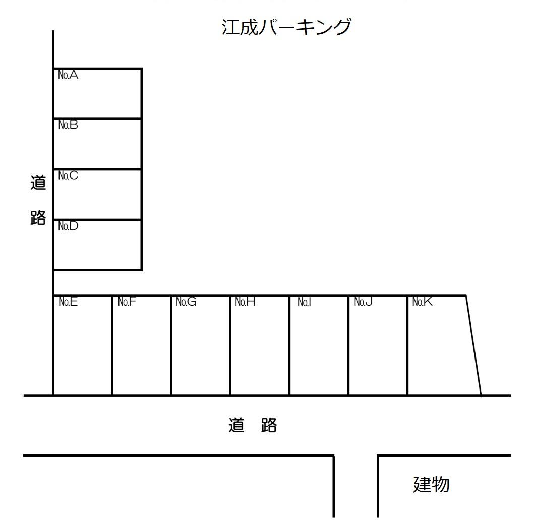 江成パーキングの駐車配置図