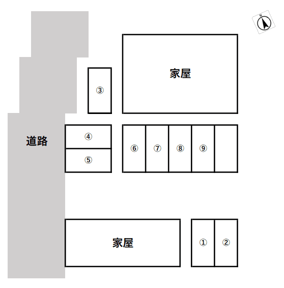 新田四丁目駐車場の駐車配置図