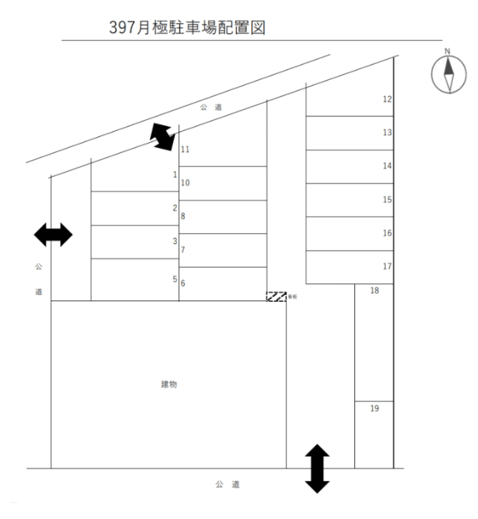 397　月極駐車場の駐車配置図