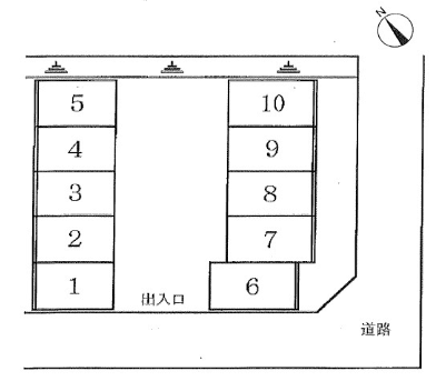 牛久保西第６駐車場の駐車配置図