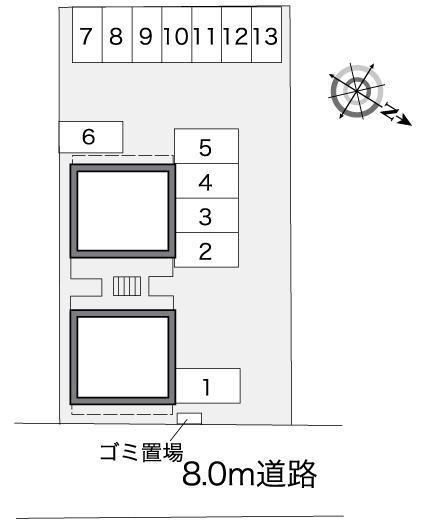 向山Ｗｅｓｔ(38083)の駐車配置図