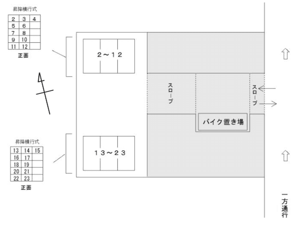 FKプレサンスロジェ浄心パークサイドの駐車配置図