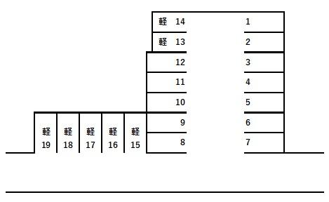 大浜駐車場の駐車配置図