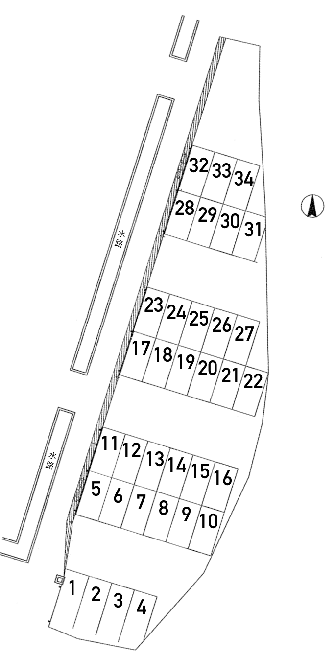 北川第１駐車場の駐車配置図