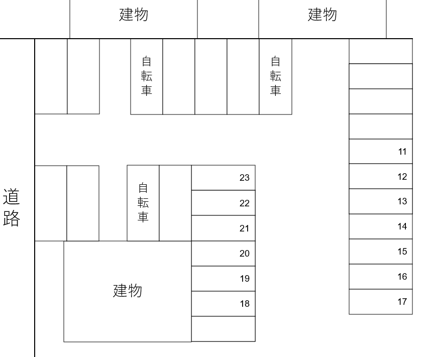 ベルパレス駐車場(外)の駐車配置図