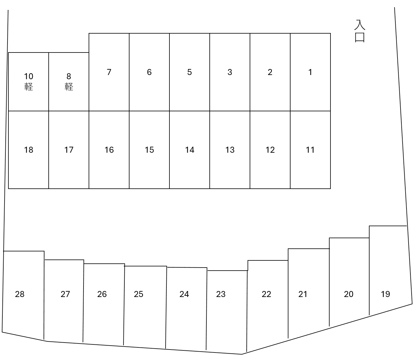 重元駐車場の駐車配置図