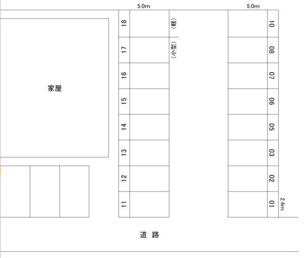 今井駐車場の駐車配置図