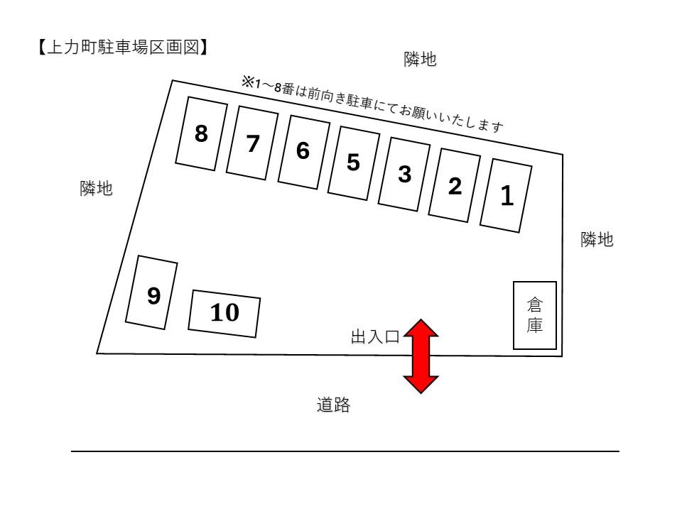 上力町駐車場の駐車配置図