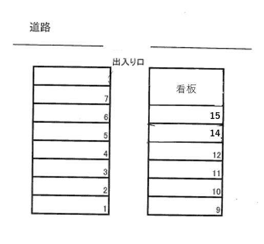 藤波駐車場の駐車配置図