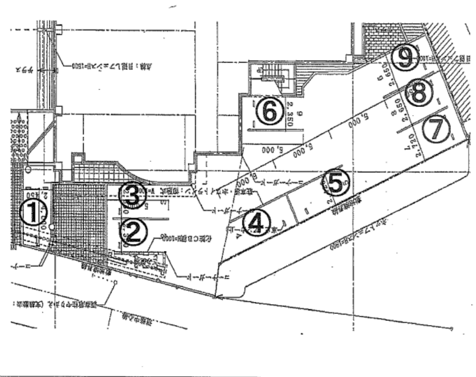 Grand E’terna 京大正門前（駐車場）の駐車配置図