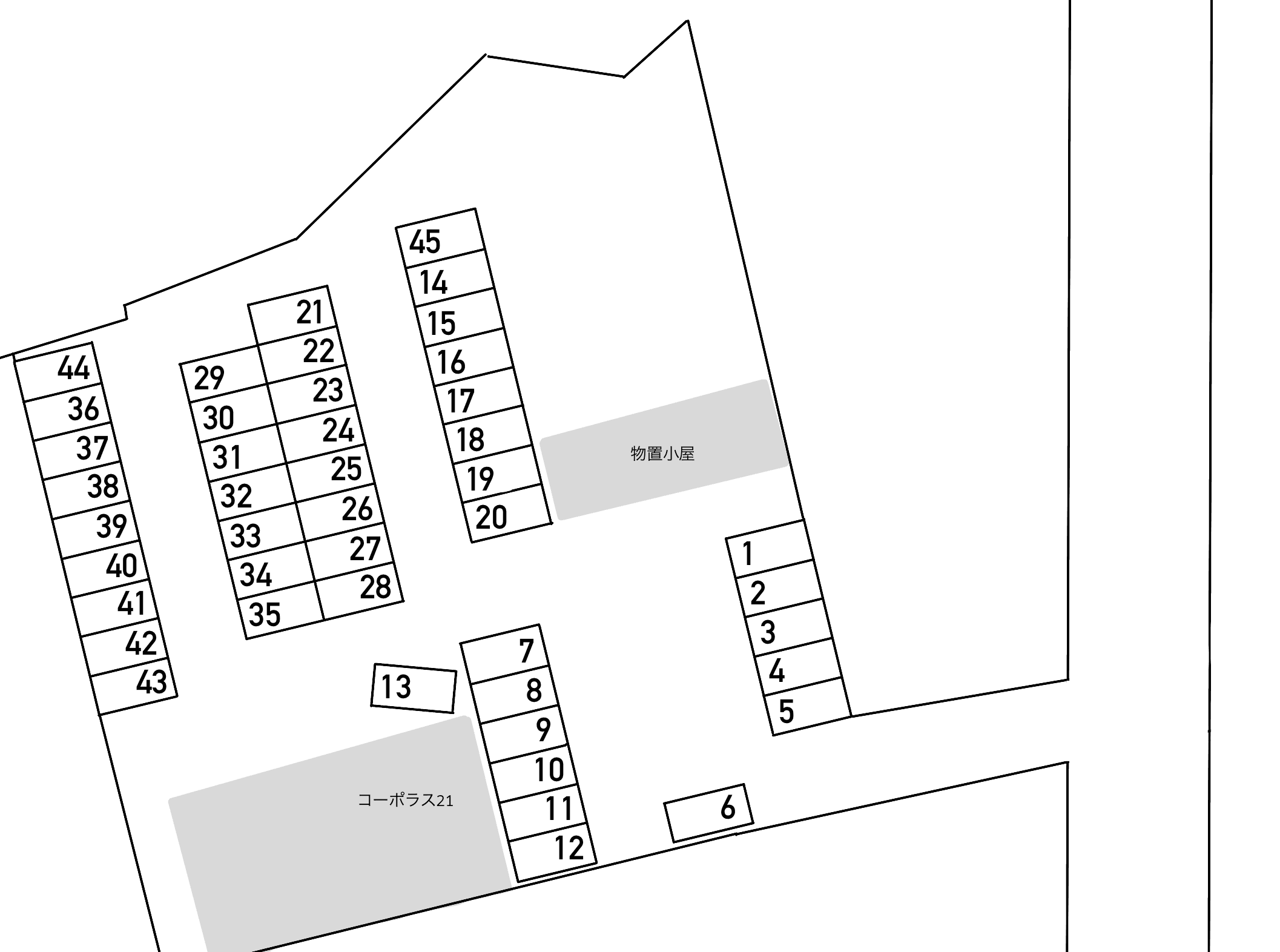 コーポラス21の駐車配置図