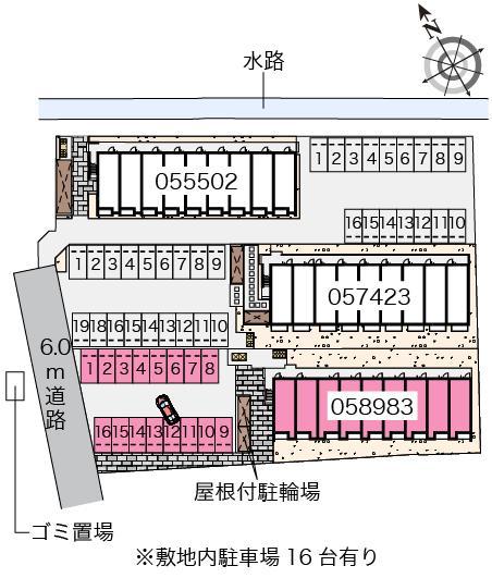 クレイノＯＺ－６(58983)の駐車配置図