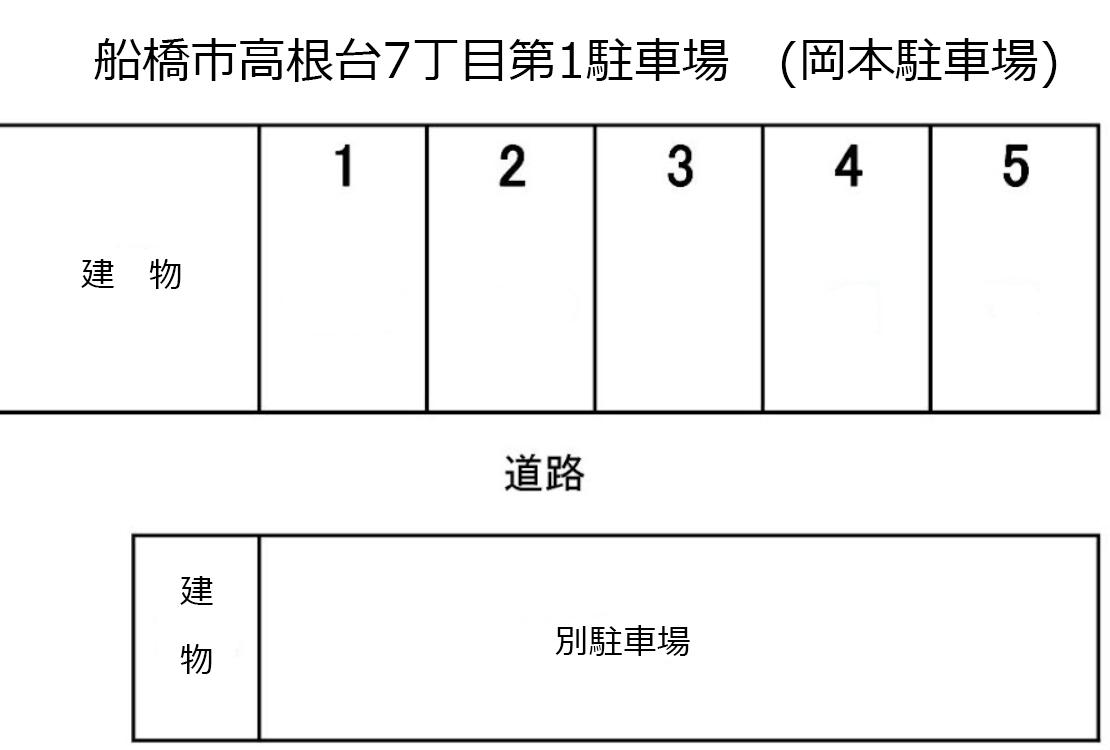 船橋市高根台7丁目第1駐車場　(岡本駐車場)の駐車配置図