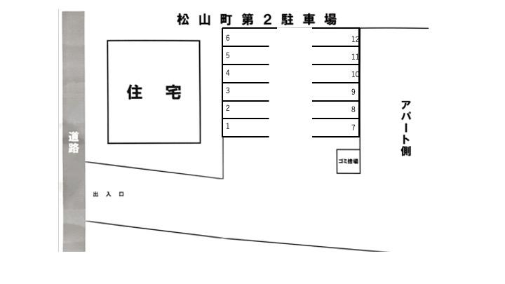 松山町第２駐車場の駐車配置図