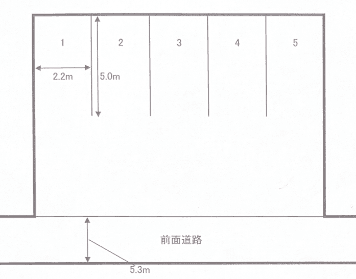 国分・藤井ガレージの駐車配置図