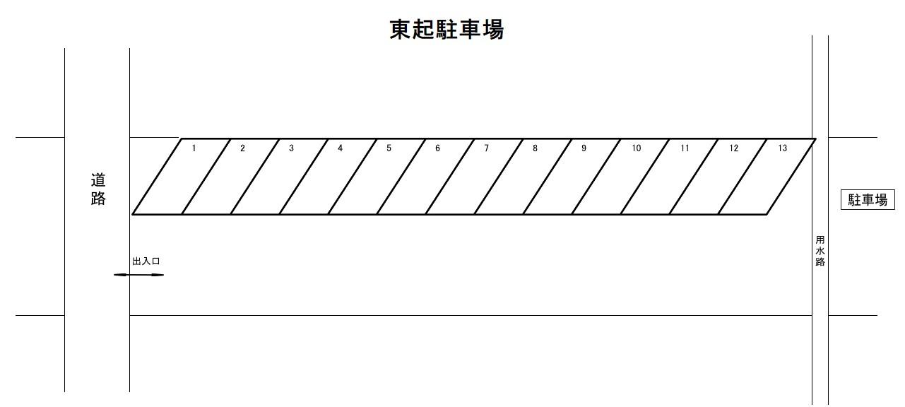 東起駐車場の駐車配置図