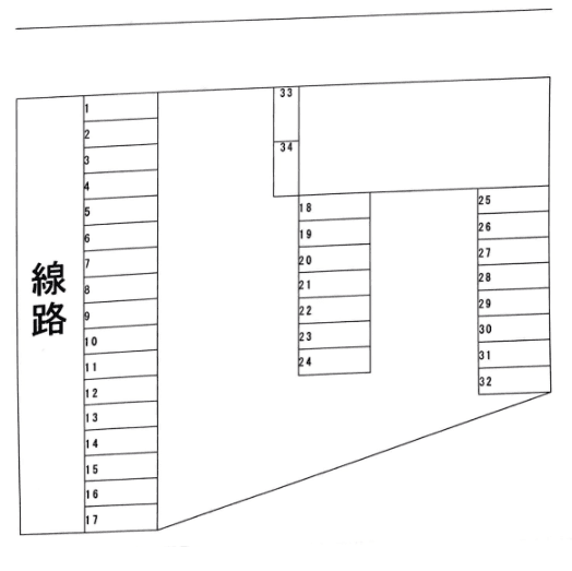 藤島パーキングの駐車配置図