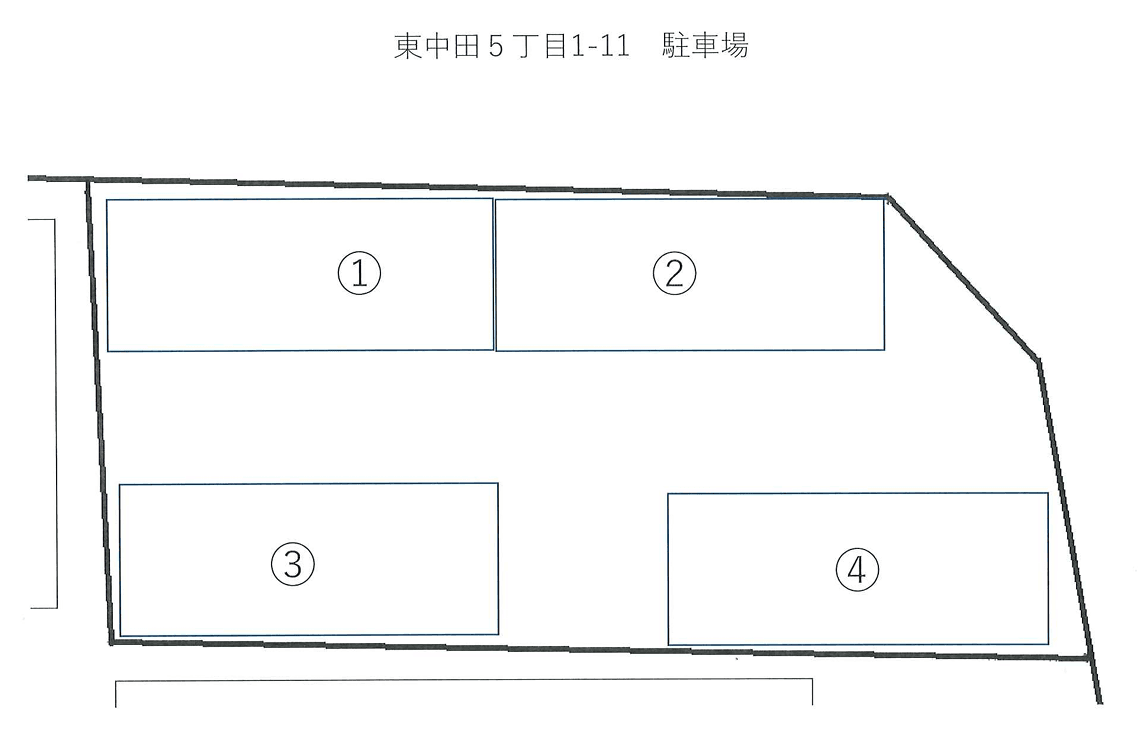 東中田5丁目1-11駐車場の駐車配置図