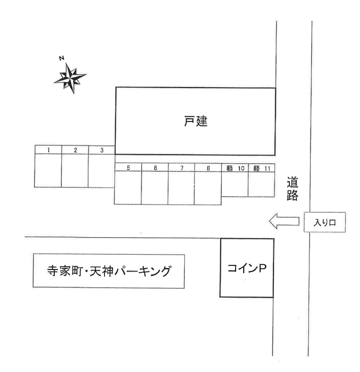 寺家町・天神パーキングの駐車配置図