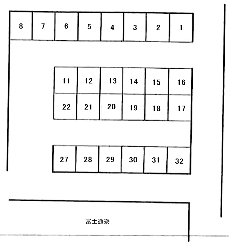 ループサイド駐車場の駐車配置図