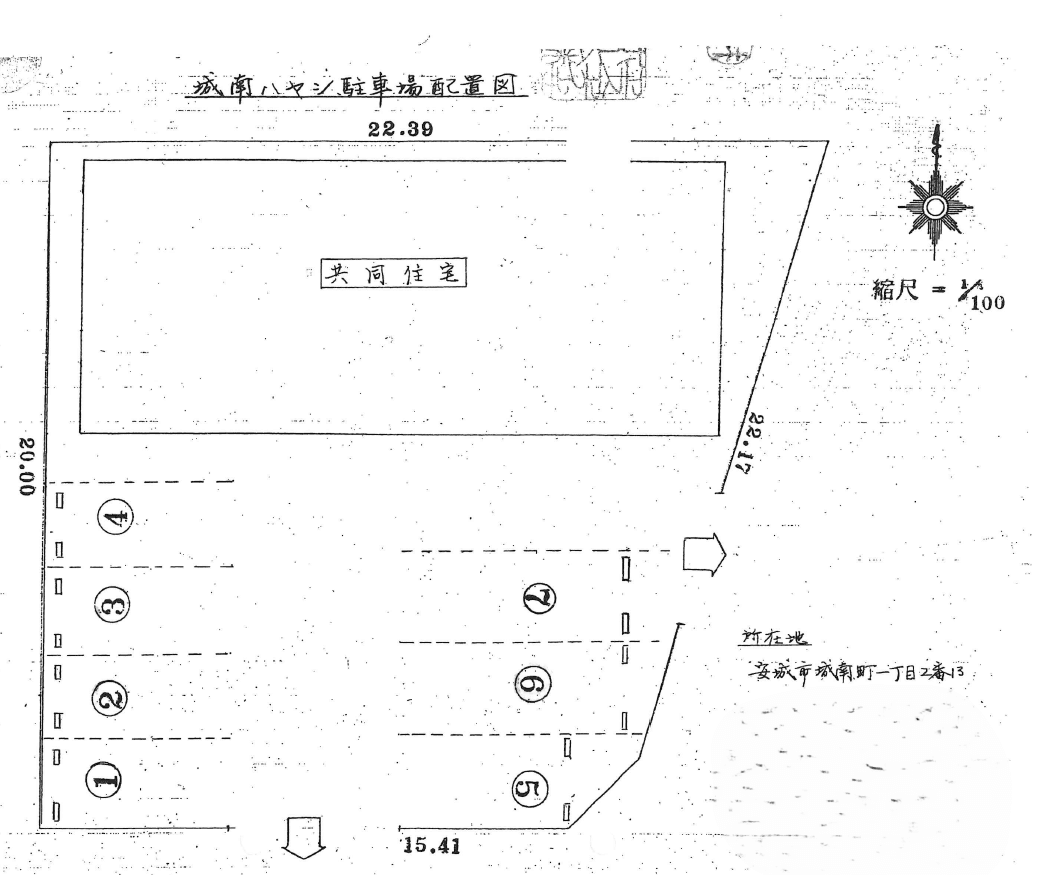 城南ハヤシ駐車場の駐車配置図